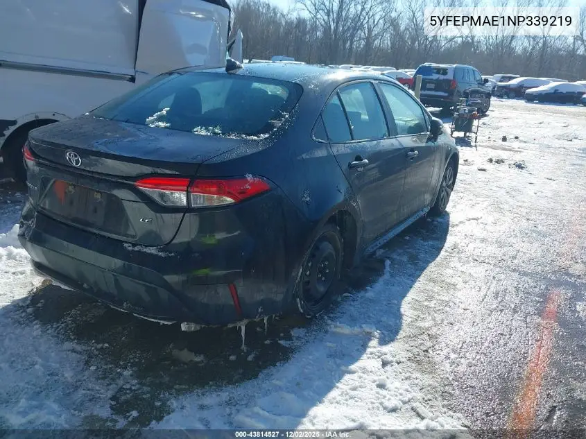 5YFEPMAE1NP339219 2022 Toyota Corolla Le