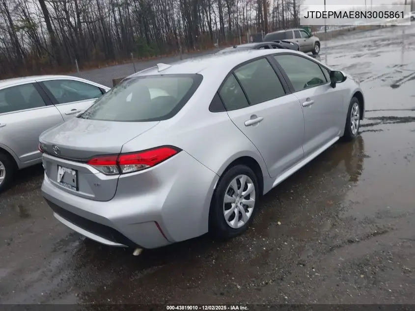 JTDEPMAE8N3005861 2022 Toyota Corolla Le