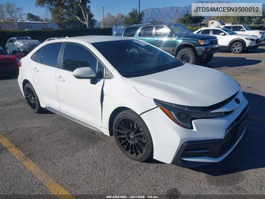 JTDS4MCE5N3500012 2022 Toyota Corolla Se