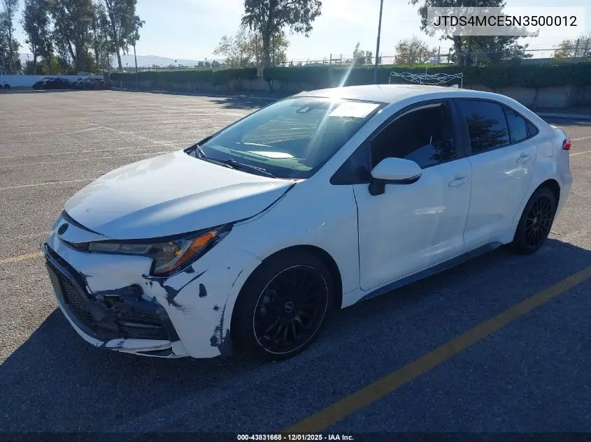 JTDS4MCE5N3500012 2022 Toyota Corolla Se