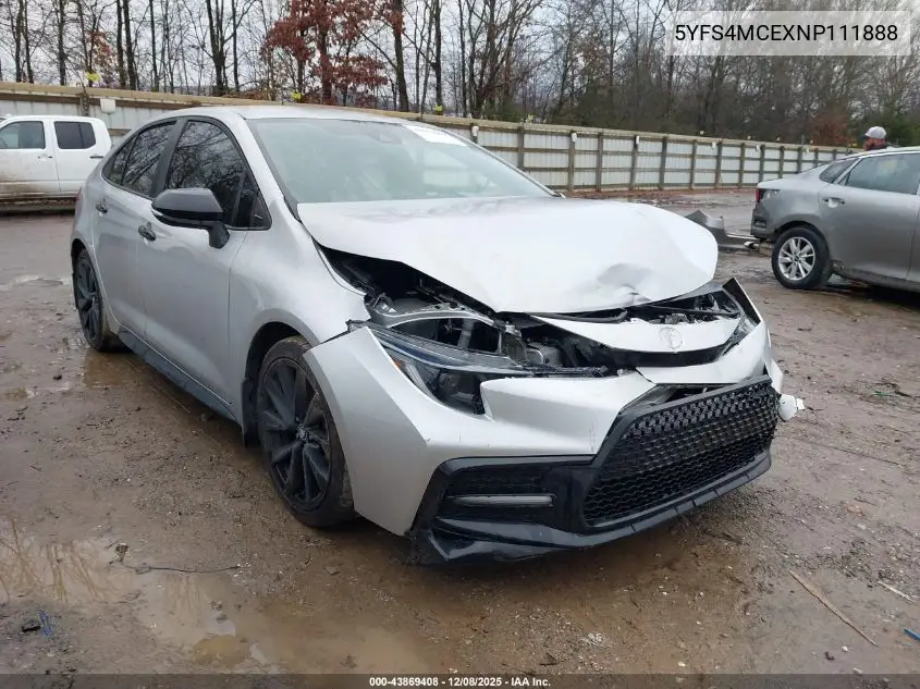 5YFS4MCEXNP111888 2022 Toyota Corolla Se Nightshade Edition