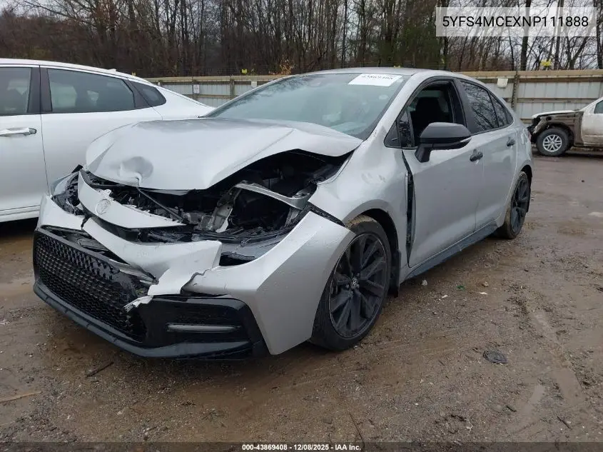 5YFS4MCEXNP111888 2022 Toyota Corolla Se Nightshade Edition