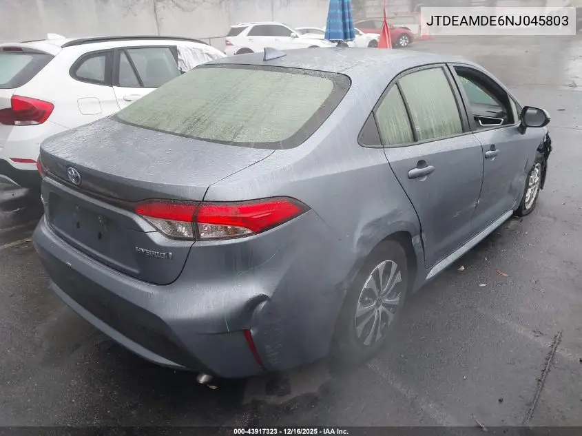 JTDEAMDE6NJ045803 2022 Toyota Corolla Hybrid Le