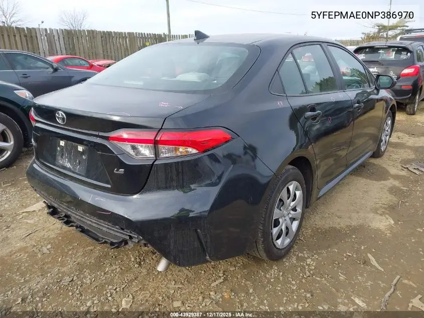 5YFEPMAE0NP386970 2022 Toyota Corolla Le
