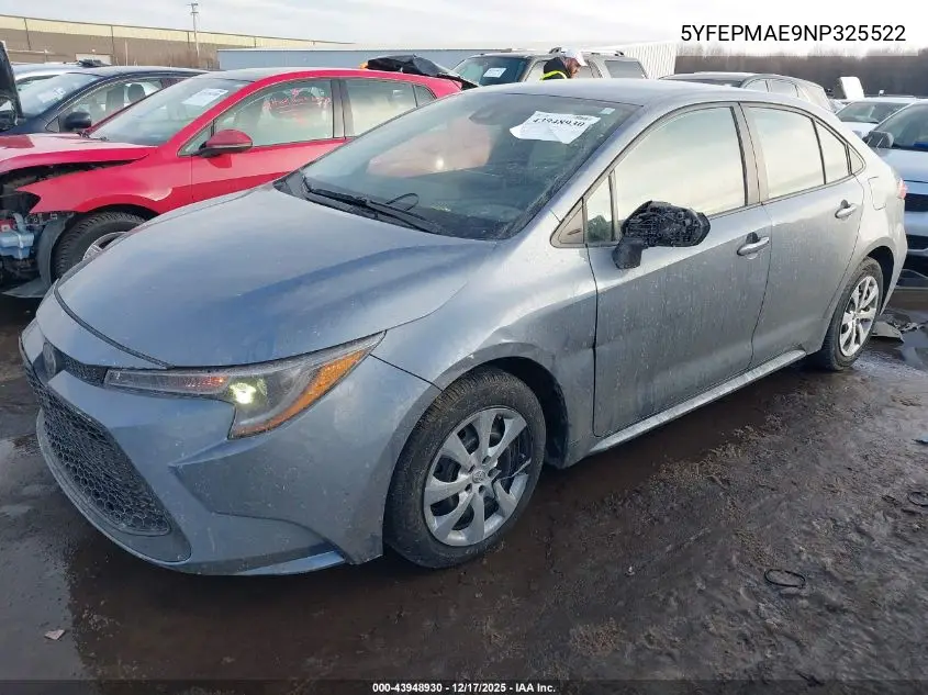5YFEPMAE9NP325522 2022 Toyota Corolla Le