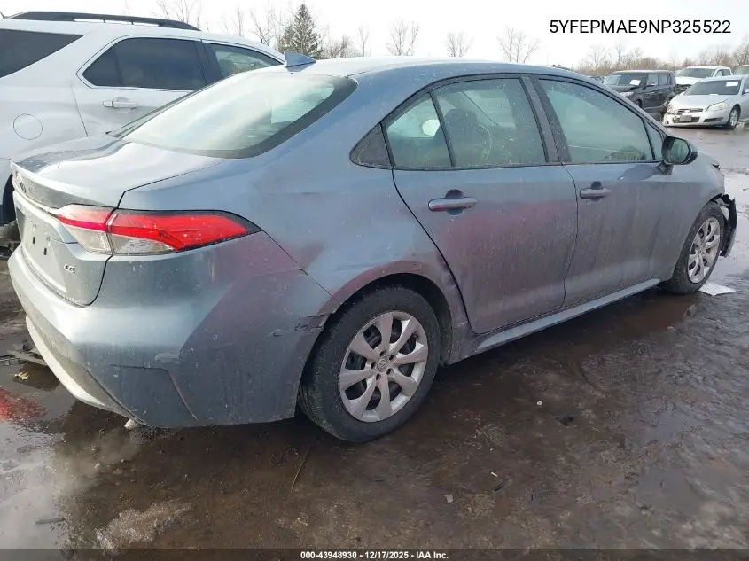 5YFEPMAE9NP325522 2022 Toyota Corolla Le