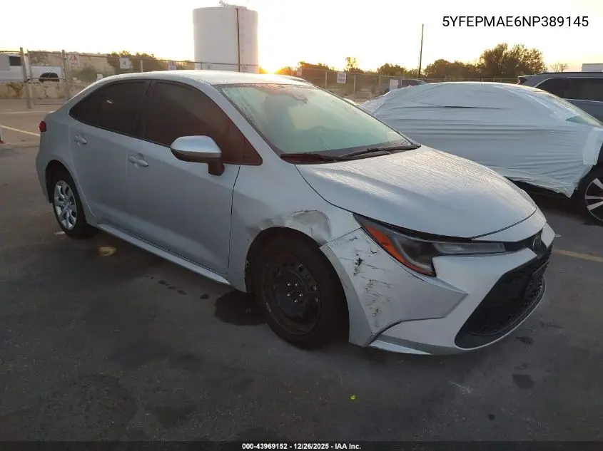 5YFEPMAE6NP389145 2022 Toyota Corolla Le
