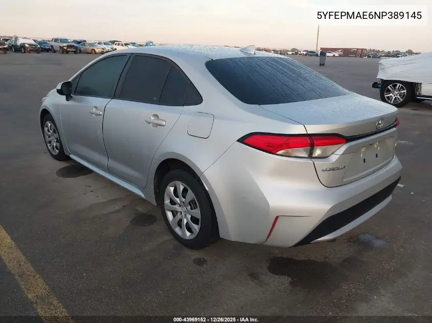 5YFEPMAE6NP389145 2022 Toyota Corolla Le