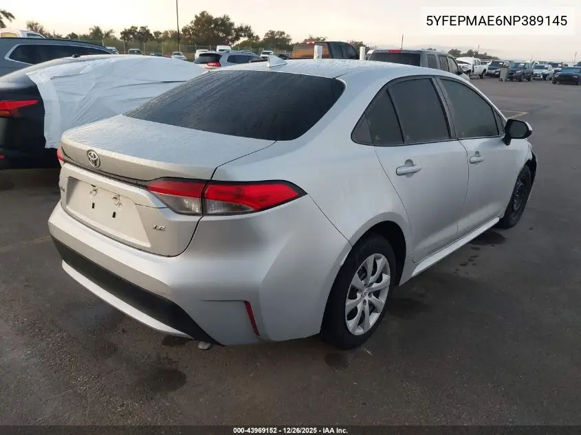 5YFEPMAE6NP389145 2022 Toyota Corolla Le