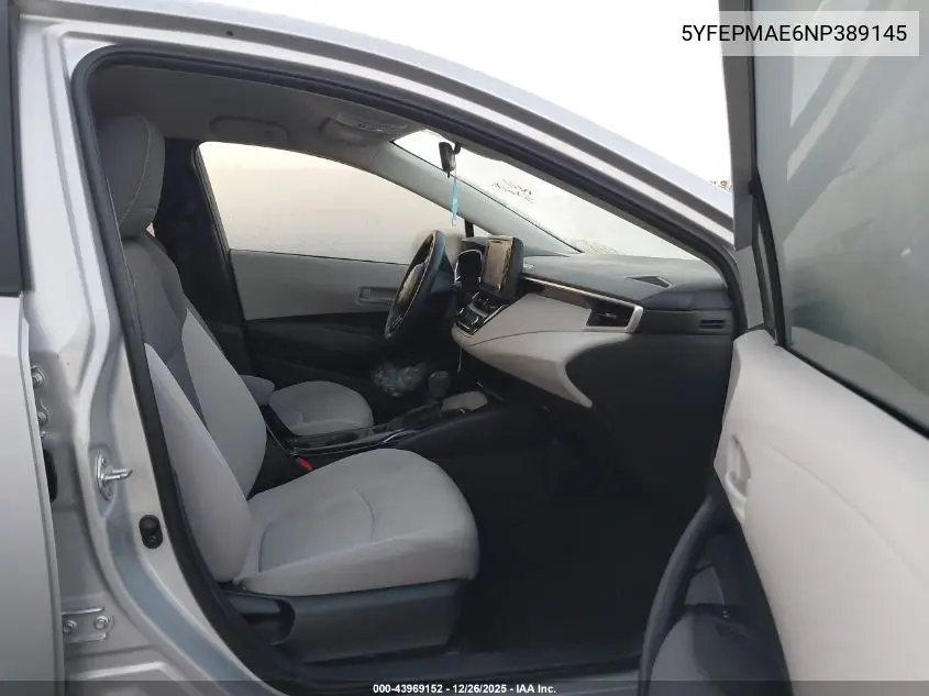5YFEPMAE6NP389145 2022 Toyota Corolla Le