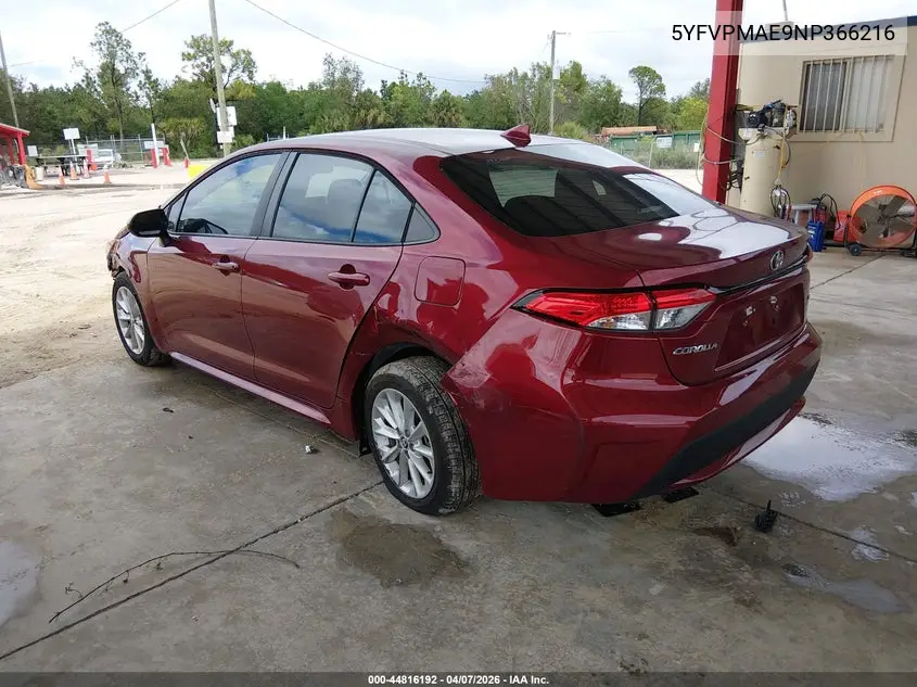 5YFVPMAE9NP366216 2022 Toyota Corolla Le
