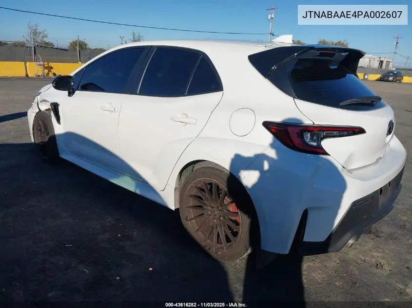 JTNABAAE4PA002607 2023 Toyota Gr Corolla Core