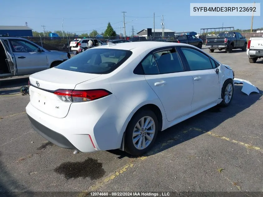 5YFB4MDE3RP123692 2024 Toyota Corolla Le