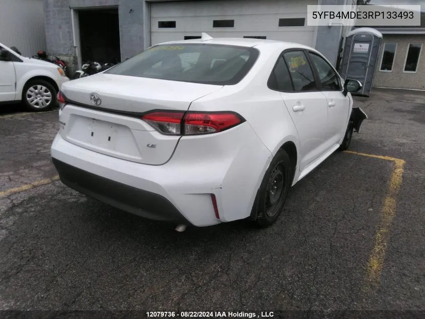 2024 Toyota Corolla Le VIN: 5YFB4MDE3RP133493 Lot: 12079736