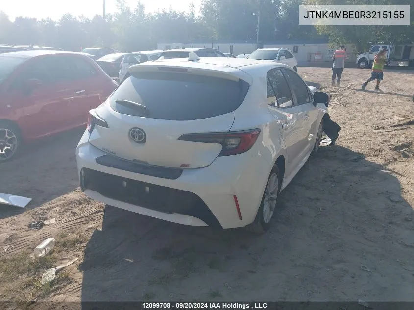 2024 Toyota Corolla N VIN: JTNK4MBE0R3215155 Lot: 12099708