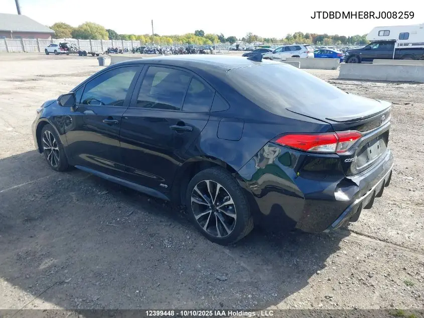 JTDBDMHE8RJ008259 2024 Toyota Corolla Hybrid Se