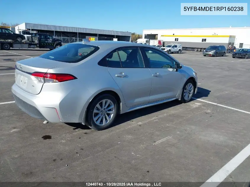 5YFB4MDE1RP160238 2024 Toyota Corolla Le