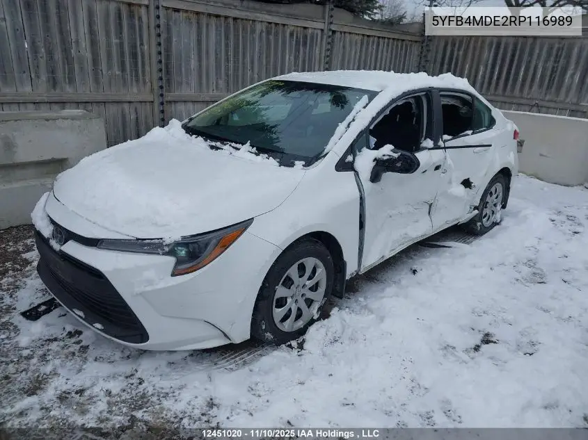 5YFB4MDE2RP116989 2024 Toyota Corolla Le