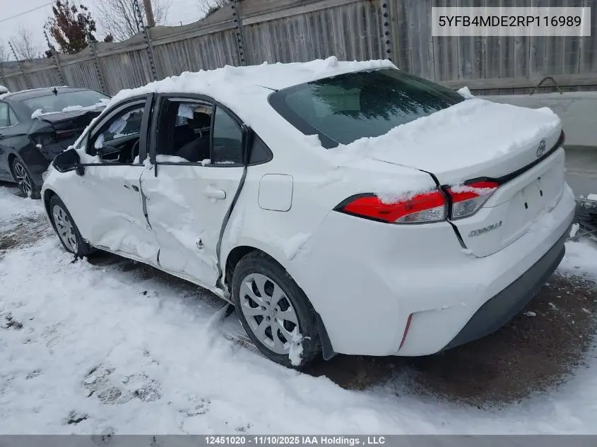 5YFB4MDE2RP116989 2024 Toyota Corolla Le
