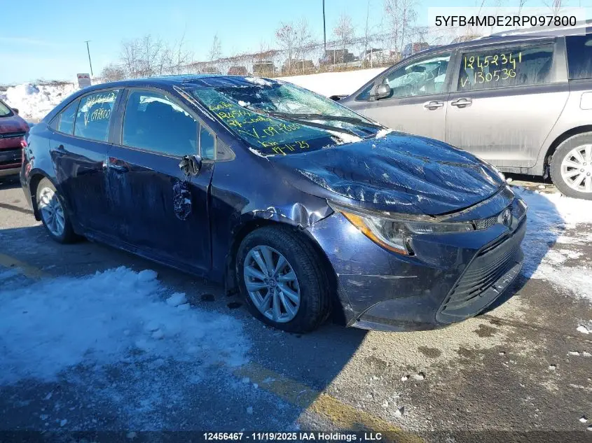 5YFB4MDE2RP097800 2024 Toyota Corolla Le