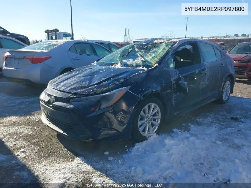 5YFB4MDE2RP097800 2024 Toyota Corolla Le