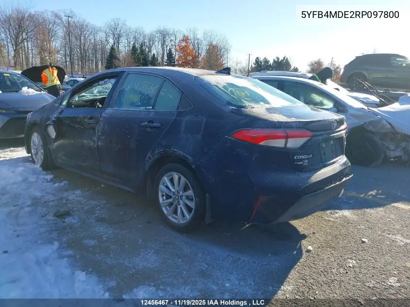 5YFB4MDE2RP097800 2024 Toyota Corolla Le