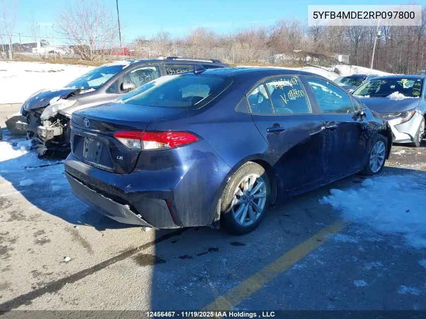 5YFB4MDE2RP097800 2024 Toyota Corolla Le