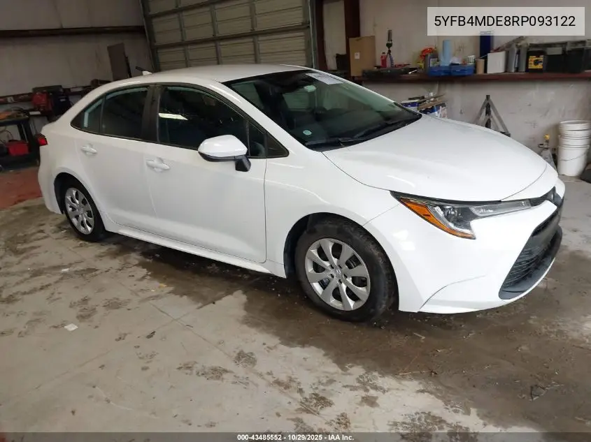 5YFB4MDE8RP093122 2024 Toyota Corolla Le
