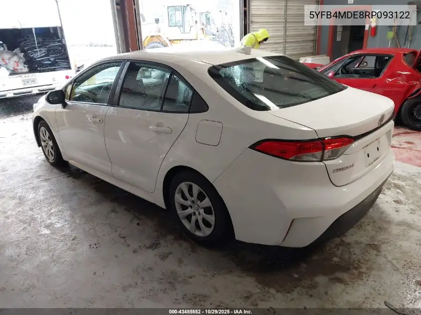 5YFB4MDE8RP093122 2024 Toyota Corolla Le