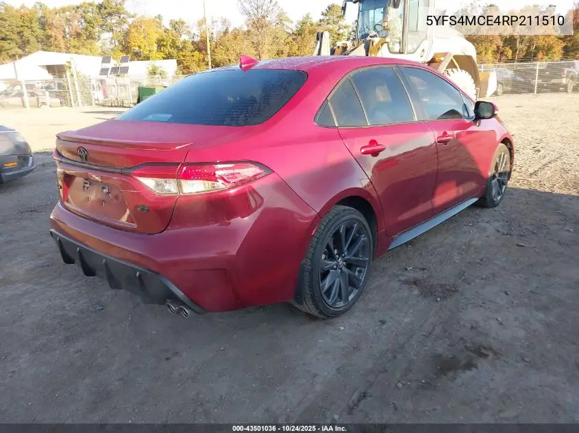 5YFS4MCE4RP211510 2024 Toyota Corolla Se