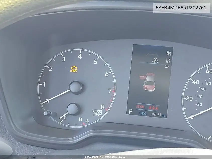 5YFB4MDE8RP202761 2024 Toyota Corolla Le