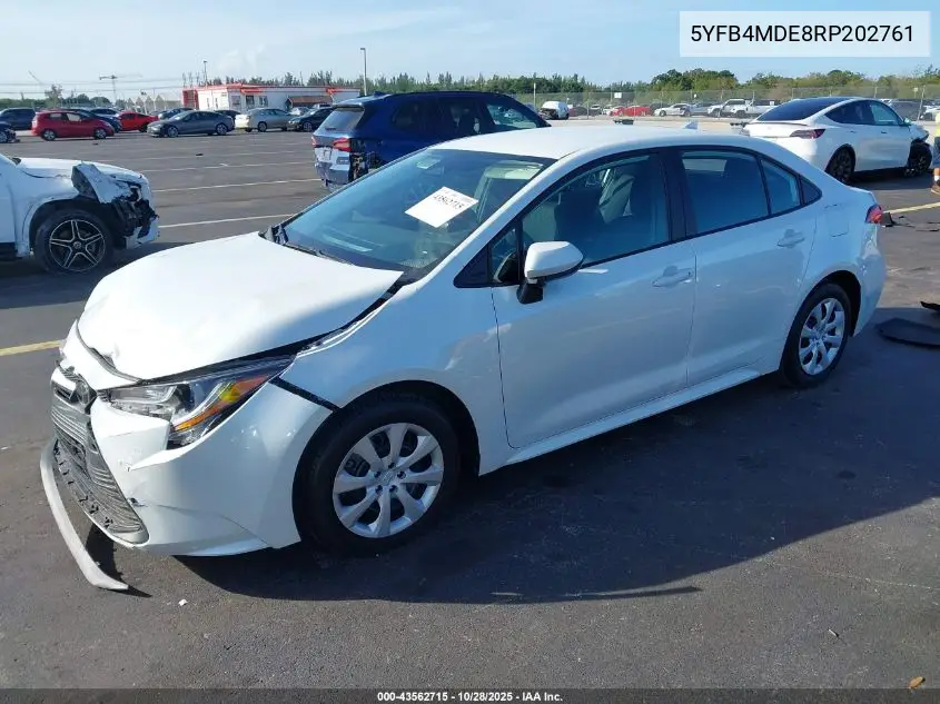 5YFB4MDE8RP202761 2024 Toyota Corolla Le