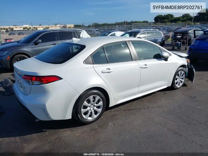 5YFB4MDE8RP202761 2024 Toyota Corolla Le