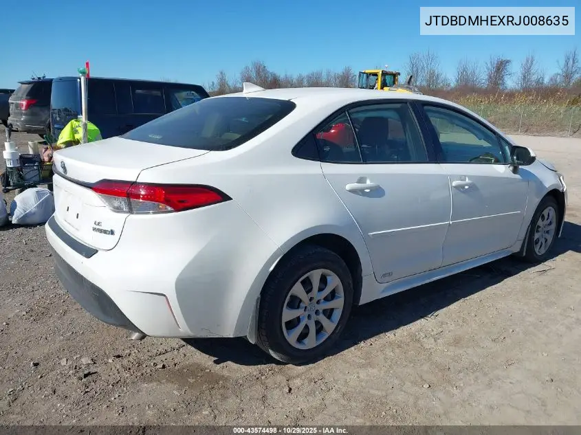 JTDBDMHEXRJ008635 2024 Toyota Corolla Hybrid Le