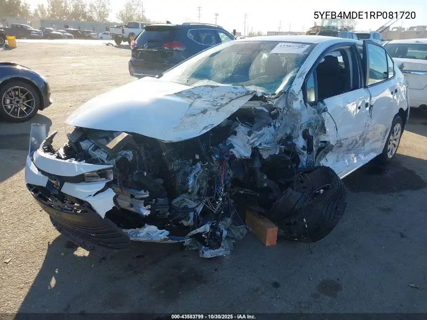 5YFB4MDE1RP081720 2024 Toyota Corolla Le