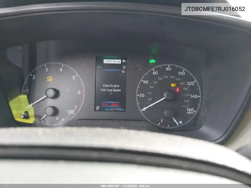 JTDBCMFE7RJ016052 2024 Toyota Corolla Hybrid Le