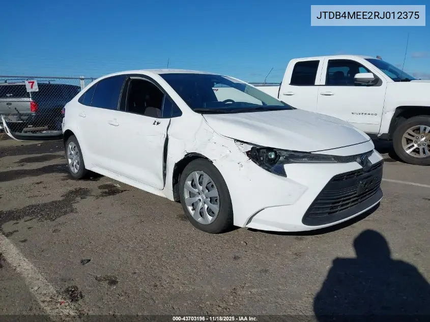 JTDB4MEE2RJ012375 2024 Toyota Corolla Le