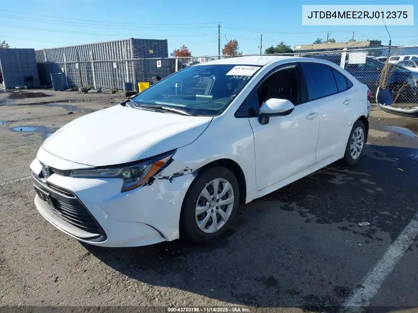 JTDB4MEE2RJ012375 2024 Toyota Corolla Le