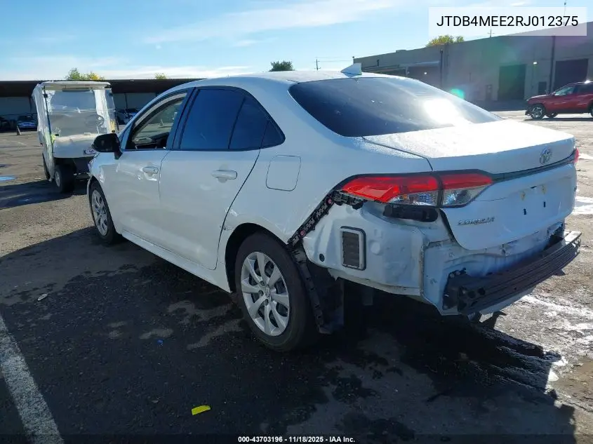 JTDB4MEE2RJ012375 2024 Toyota Corolla Le