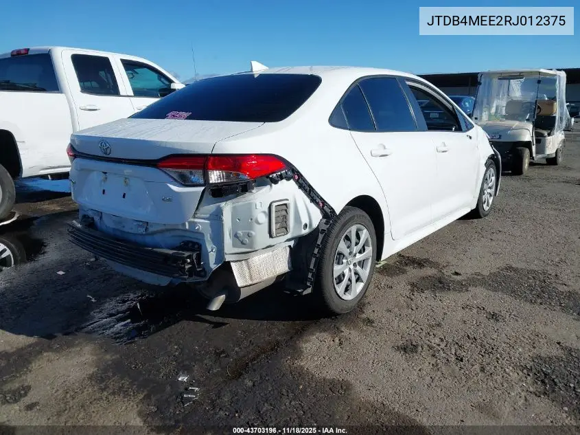 JTDB4MEE2RJ012375 2024 Toyota Corolla Le