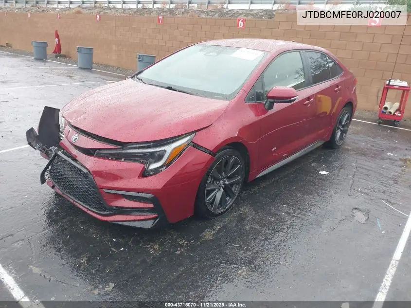 JTDBCMFE0RJ020007 2024 Toyota Corolla Hybrid Se