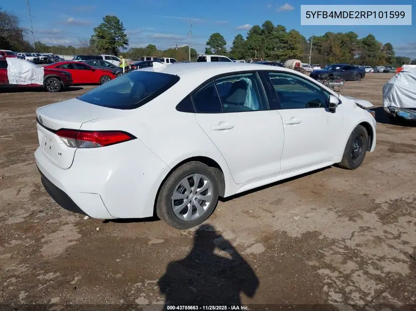 5YFB4MDE2RP101599 2024 Toyota Corolla Le