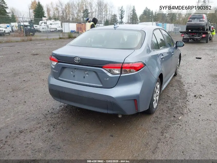 5YFB4MDE6RP190352 2024 Toyota Corolla Le
