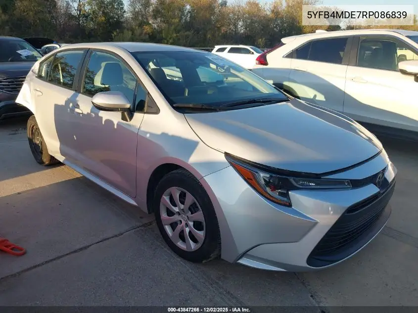 5YFB4MDE7RP086839 2024 Toyota Corolla Le