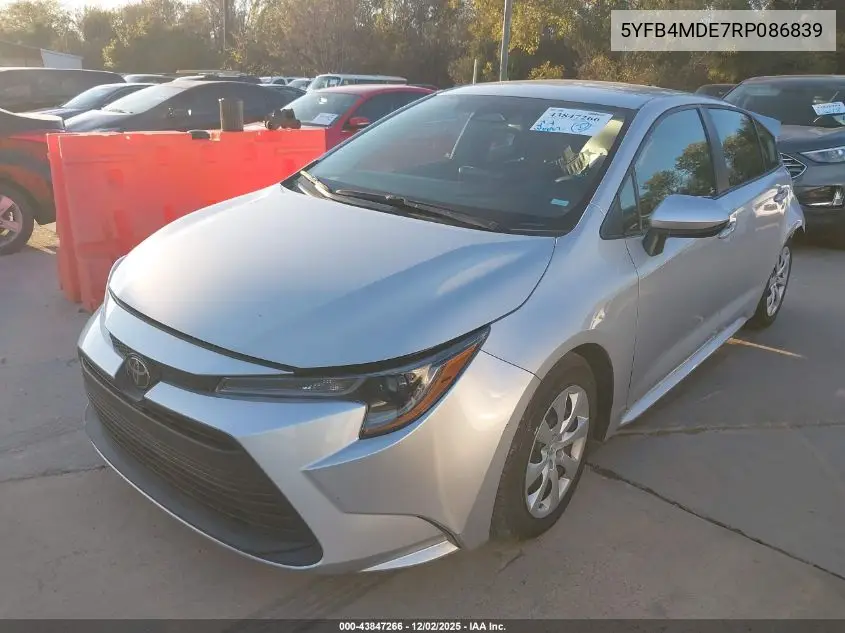 5YFB4MDE7RP086839 2024 Toyota Corolla Le