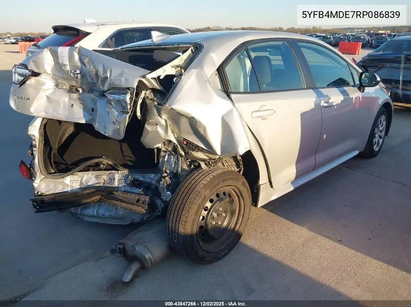 5YFB4MDE7RP086839 2024 Toyota Corolla Le