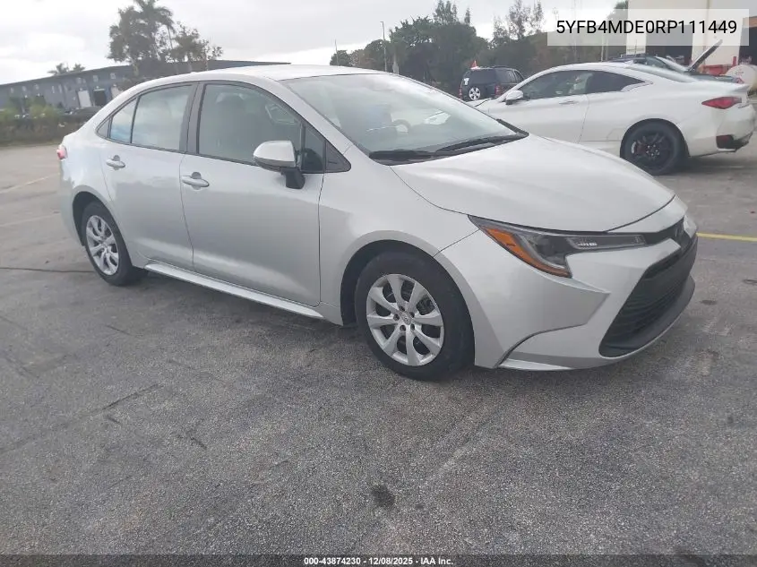 5YFB4MDE0RP111449 2024 Toyota Corolla Le