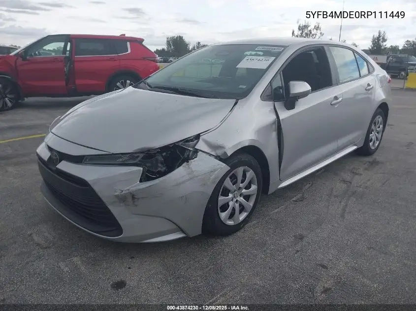 5YFB4MDE0RP111449 2024 Toyota Corolla Le