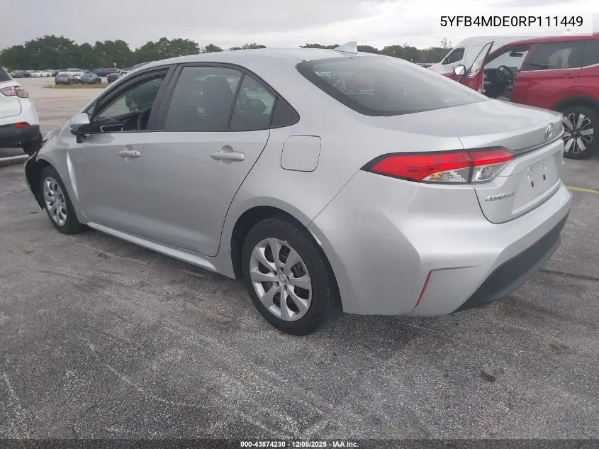 5YFB4MDE0RP111449 2024 Toyota Corolla Le