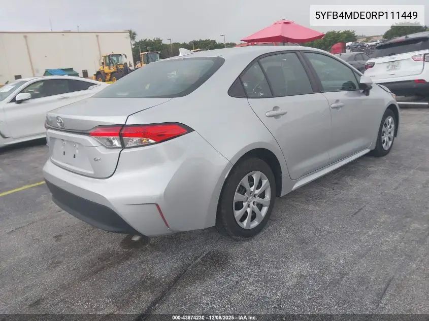 5YFB4MDE0RP111449 2024 Toyota Corolla Le